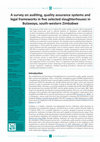 Research paper thumbnail of A survey on auditing, quality assurance systems and legal frameworks in five selected slaughterhouses in Bulawayo, south-western Zimbabwe