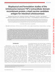 Research paper thumbnail of Biophysical and formulation studies of the Schistosoma mansoni TSP-2 extracellular domain recombinant protein, a lead vaccine candidate antigen for intestinal schistosomiasis