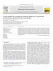 Research paper thumbnail of A novel method for assessing the statistical significance of quantitative reconstructions inferred from biotic assemblages