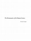 Research paper thumbnail of The Hermeneutics of the Human Sciences