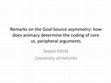 Research paper thumbnail of Remarks on the Goal-Source asymmetry: how does animacy determine the coding of core vs. peripheral arguments