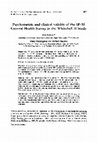 Research paper thumbnail of Psychometric and clinical validity of the SF-36 General Health Survey in the Whitehall II Study