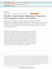 Research paper thumbnail of Neolithic mitochondrial haplogroup H genomes and the genetic origins of Europeans