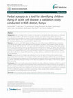 Research paper thumbnail of Verbal autopsy as a tool for identifying children dying of sickle cell disease: a validation study conducted in Kilifi district, Kenya