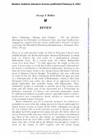 Research paper thumbnail of Review of: Dieter Adelmann, Reinige dein Denken - Über den jüdischen Hintergrund der Philosophie von Hermann Cohen