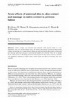 Research paper thumbnail of Acute effects of maternal skin-to-skin contact and massage on saliva cortisol in preterm babies