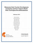 Research paper thumbnail of Minnesota State Teacher Development, Evaluation and Peer Support Model Pilot: Participant Recommendations