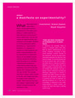 Research paper thumbnail of a manifesto on experimentality.pdf