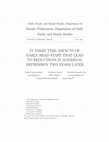 Research paper thumbnail of It takes time: Impacts of Early Head Start that lead to reductions in maternal depression two years later