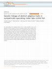 Research paper thumbnail of Genetic linkage of distinct adaptive traits in sympatrically speciating crater lake cichlid fish