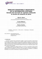 Research paper thumbnail of Mercado Financiero y Relevancia de la Información Contable. Estudio del Mercado de Capitales Utilizando la Técnica de Minería de Datos