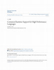 Research paper thumbnail of Common runtime support for high-performance parallel languages