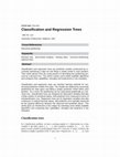 Research paper thumbnail of Classification and Regression Trees