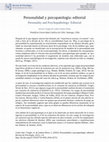 Research paper thumbnail of Personalidad y psicopatología: editorial