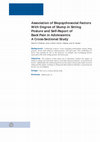 Research paper thumbnail of Association of Biopsychosocial Factors With Degree of Slump in Sitting Posture and Self-Report of Back Pain in Adolescents: A Cross-Sectional Study