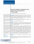 Research paper thumbnail of Back Pain Beliefs Are Related to the Impact of Low Back Pain in 17-Year-Olds