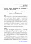 Research paper thumbnail of Effects of personal characteristics on susceptibility to decision bias: a literature study