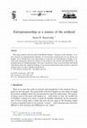 Research paper thumbnail of Entrepreneurship as a science of the artificial