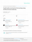 Research paper thumbnail of Saudi Arabia stock prices forecasting using artificial neural networks