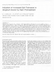 Research paper thumbnail of Induction of increased salt-tolerance to Sorghum bicolor by NaCl pretreatment