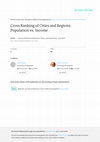 Research paper thumbnail of Cross ranking of cities and regions: population versus income