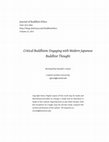 Research paper thumbnail of Review of Critical  Buddhism: Engaging with Modern Japanese Buddhist Thought by James Mark Shields