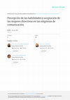 Research paper thumbnail of Percepción de las habilidades y aceptación de las mujeres directivas en las empresas de comunicación