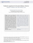 Research paper thumbnail of Validación argentina de la Escala de Balance Afectivo