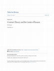 Research paper thumbnail of Contract Theory and the Limits of Reason