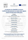 Research paper thumbnail of Convegno "Le persone con disabilità in carcere" -  23 maggio 2017 - Università Statale Milano