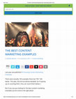 Research paper thumbnail of THE BEST CONTENT MARKETING EXAMPLES