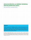 Research paper thumbnail of APLICACIÓN DE LA NORMA GENERAL ANTIELUSIÓN EN CHILE