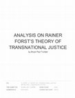 Research paper thumbnail of ANALYSIS ON RAINER FORST'S THEORY OF TRANSNATIONAL JUSTICE