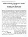 Research paper thumbnail of Does Organizational Learning Lead to Competitive Advantage? An Evaluation of State Corporations in Kenya