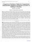 Research paper thumbnail of Comparison of Turbulence Models for Computational Fluid Dynamics Simulation of Wind Flow on Cluster of Buildings in Mandalay