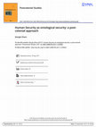 Research paper thumbnail of Human Security as ontological security: a post- colonial approach