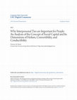 Research paper thumbnail of Why Interpersonal Ties are Important for People: An Analysis of the Concept of Social Capital and Its Dimensions of Holism, Convertibility, and Conductibility