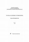 Research paper thumbnail of STUDIA ACADEMICA ŠUMENENSIA 3, 2016 - PHD SUPPLEMENTUM