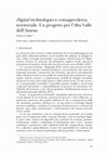 Research paper thumbnail of Digital technologies e consapevolezza territoriale. Un progetto per l'Alta Valle dell'Aniene