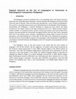 Research paper thumbnail of Regional Research on the Use of Language(s) in Classrooms in Ethnolinguistic Communities: Philippines