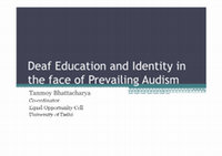 Research paper thumbnail of Deaf Education and Identity in the face of Prevailing Audism