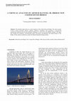 Research paper thumbnail of A CRITICAL ANALYSIS OF ARTHUR RAVENEL JR. BRIDGE NEW COOPER RIVER BRIDGE