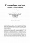 Research paper thumbnail of If you can keep your head An analysis of Torajan headhunting