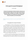 Research paper thumbnail of (2018) Recension de Claire Pagès, "Une guerre psychologique" (La vie des idées)