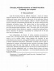 Research paper thumbnail of Emerging Majoritarian threat to Indian Pluralism: A challenge and response