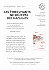 Research paper thumbnail of Les êtres vivants ne sont pas des machines