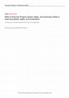 Research paper thumbnail of Effect of Exercise Program Speed, Agility, and Quickness (SAQ) in Improving Speed, Agility, and Acceleration Effect of Exercise Program Speed, Agility, and Quickness (SAQ) in Improving Speed, Agility, and Acceleration