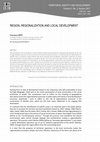 Research paper thumbnail of REGION, REGIONALIZATION AND LOCAL DEVELOPMENT