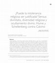 Research paper thumbnail of ¿Puede la intolerancia religiosa ser justificada? Sensus divinitatis, diversidad religiosa y ocultamiento divino. pdf