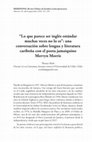 Research paper thumbnail of “‘Lo que parece ser inglés estándar muchas veces no lo es’: Una conversación sobre lengua y literatura caribeña con el poeta jamaiquino Mervyn Morris”. Meridional. Revista Chilena de Estudios Latinoamericanos 10 (2018): 227-238.